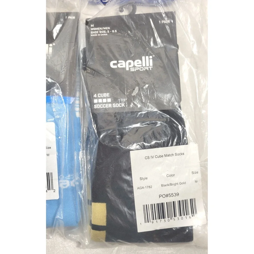 LOT: 10 Pairs Capelli Sport Soccer Socks - Marled & 4-Cube - Unisex Size Medium